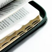 Библия с неканоническими книгами 047 DCZTI (зеленый, зол. обрез, кожаный пер., указатели, на молнии)